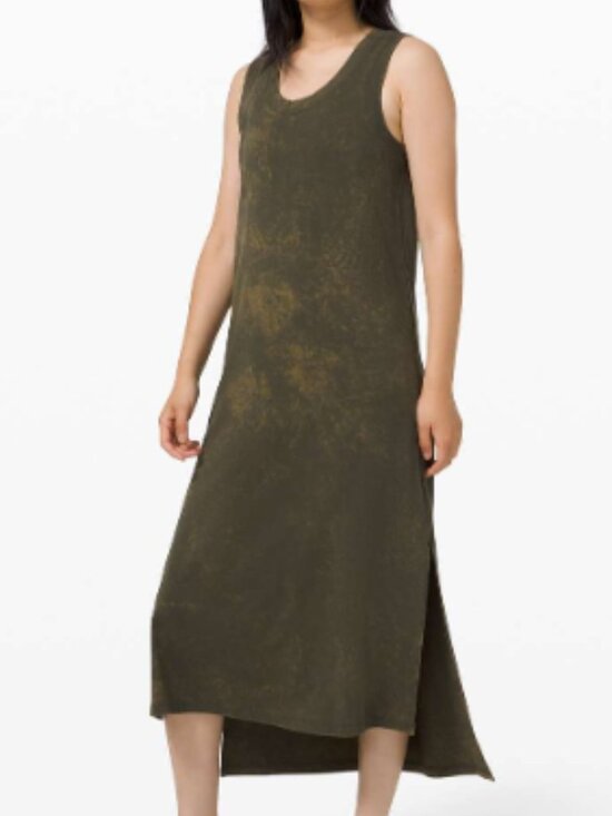 lululemon athletica Dresses & Skirts - Lululemon All Yours Tank Maxi Dress *Wash | Cloudy Wash Dark Olive | Size 8